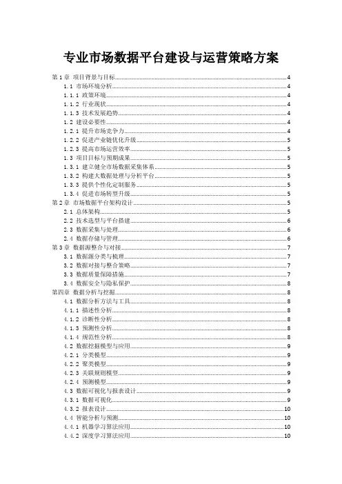 专业市场数据平台建设与运营策略方案