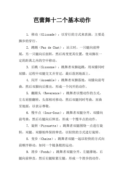 芭蕾舞十二个基本动作
