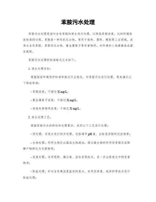 苯胺污水处理