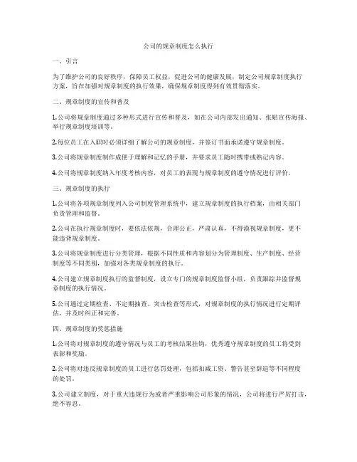 公司的规章制度怎么执行