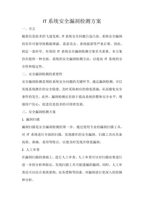 IT系统安全漏洞检测方案