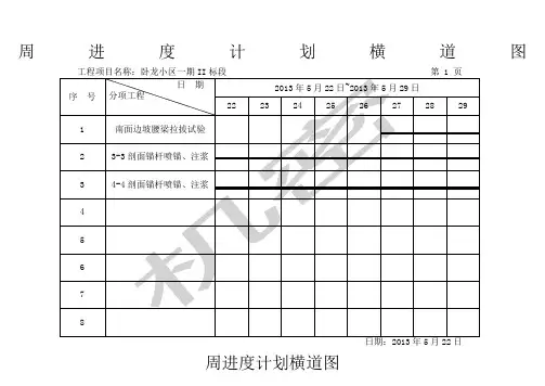 周进度计划横道图