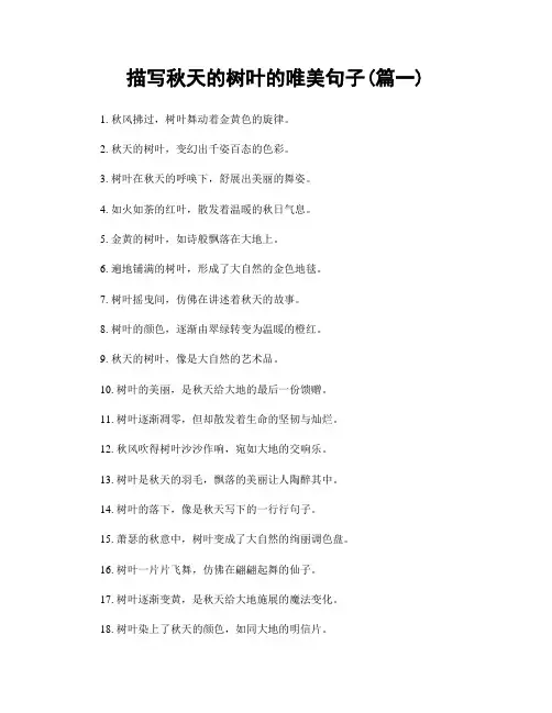 描写秋天的树叶的唯美句子(精选2篇)