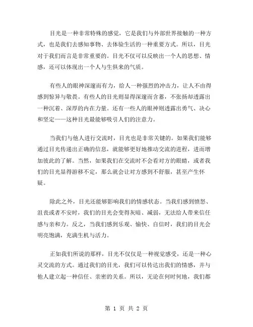 作文《的目光》范文