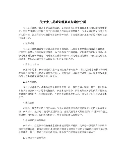 关于少儿足球训练要点与途径分析