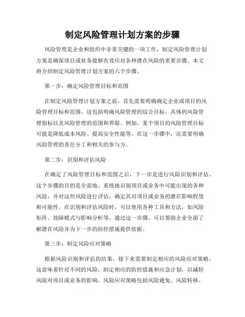 制定风险管理计划方案的步骤