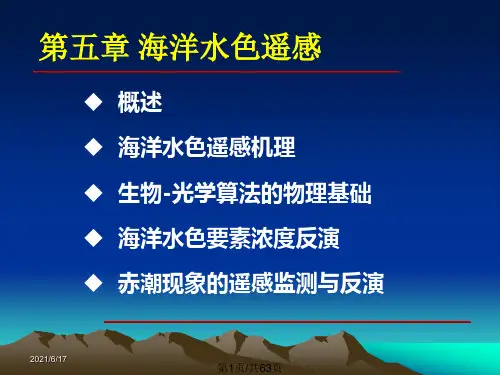 海洋水色遥感  海洋遥感PPT课件