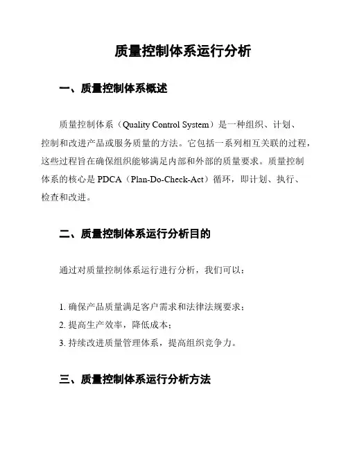 质量控制体系运行分析