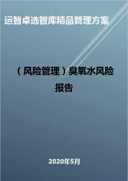(风险管理)臭氧水风险报告