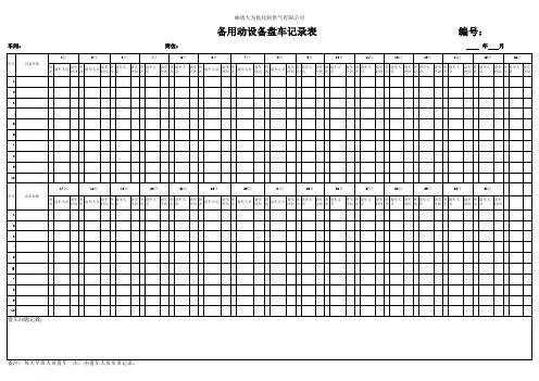 盘车记录表