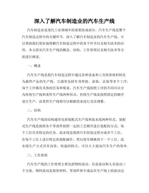 深入了解汽车制造业的汽车生产线