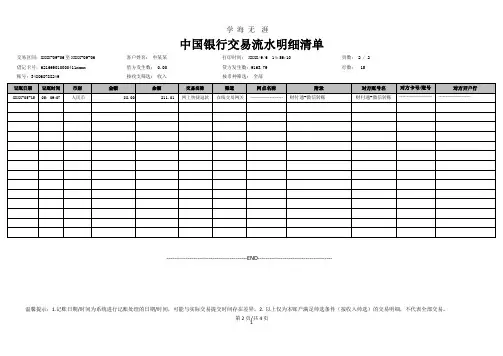 中国银行交易流水明细清单模版(2020年整理).pptx