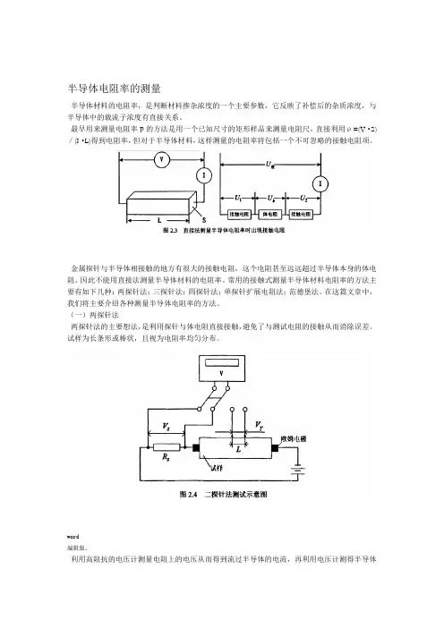 半导体电阻率的测量