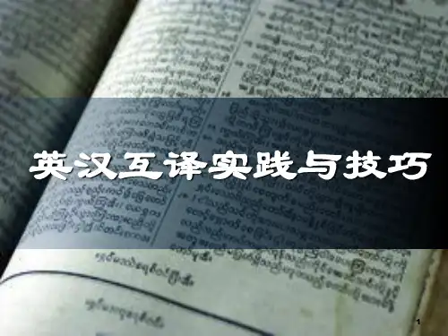 1-5：英汉互译实践与技巧 (课堂PPT)