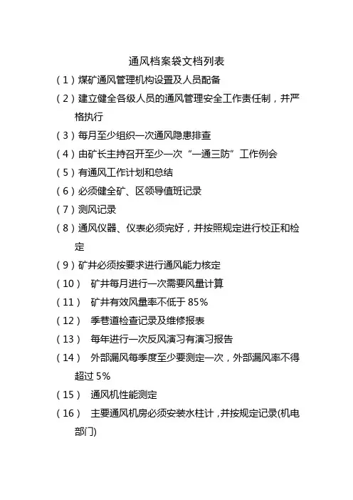 通风档案袋文档列表