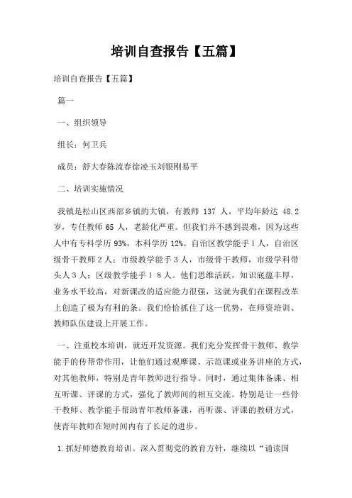 培训自查报告【五篇】