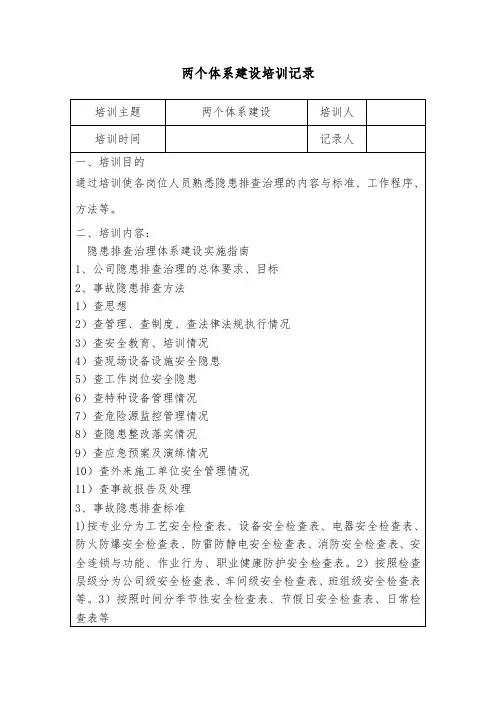 两体系建设培训记录