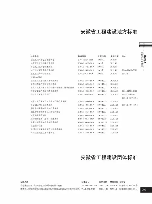 安徽省工程建设地方标准