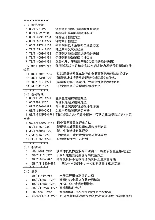 金相检验标准大全(精)