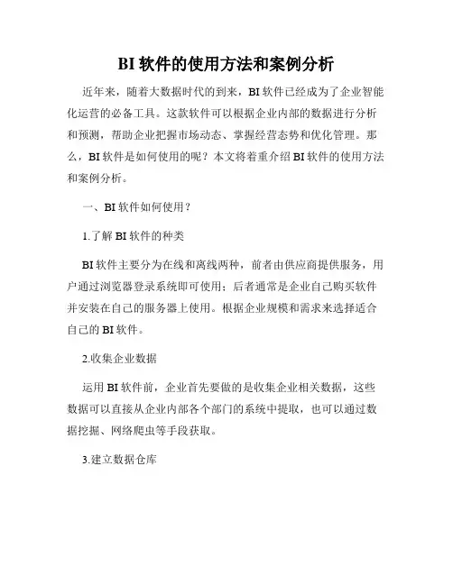 BI软件的使用方法和案例分析