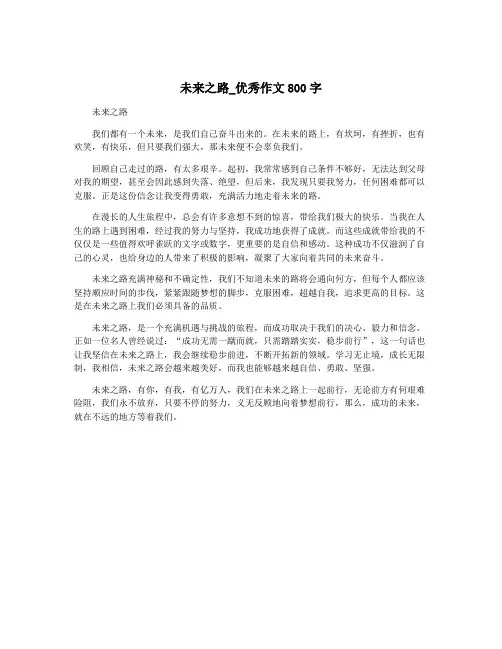 未来之路_优秀作文800字