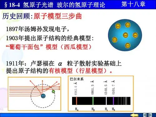 18-4氢原子光谱玻尔的氢原子理论