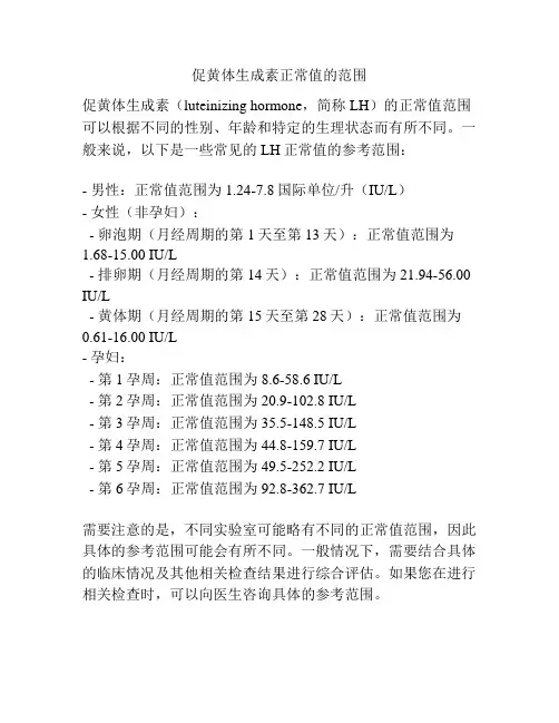 促黄体生成素正常值的范围