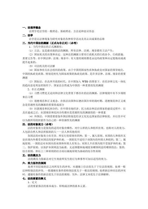 法理学考试重点