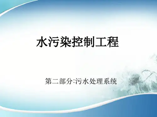 水污染控制工程-污水水质和污水出路(ppt 44页)