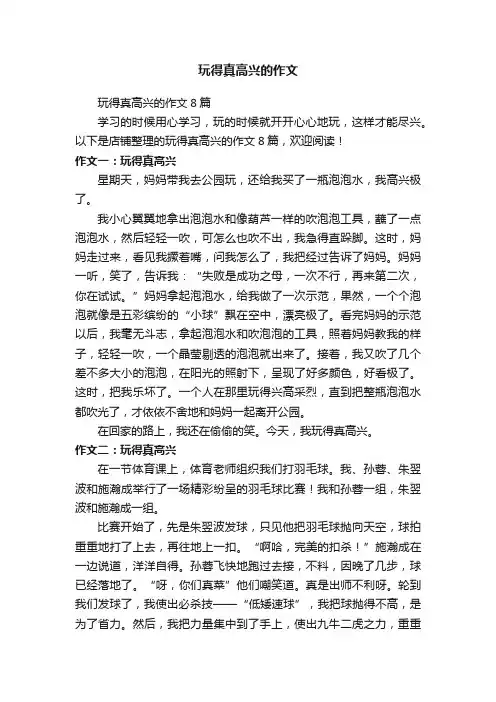 玩得真高兴的作文