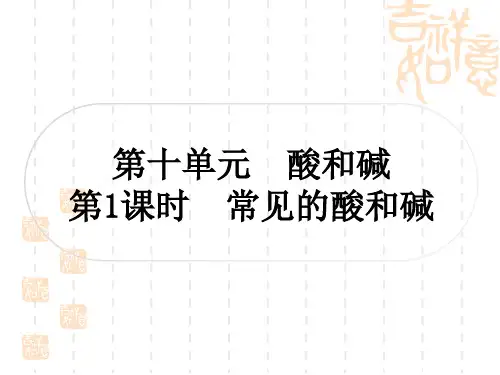 中考化学精练本 第一部分 考点过关练 第十单元 酸和碱 第1课时 常见的酸和碱