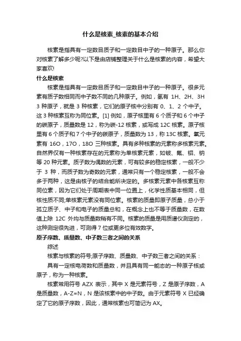 什么是核素_核素的基本介绍