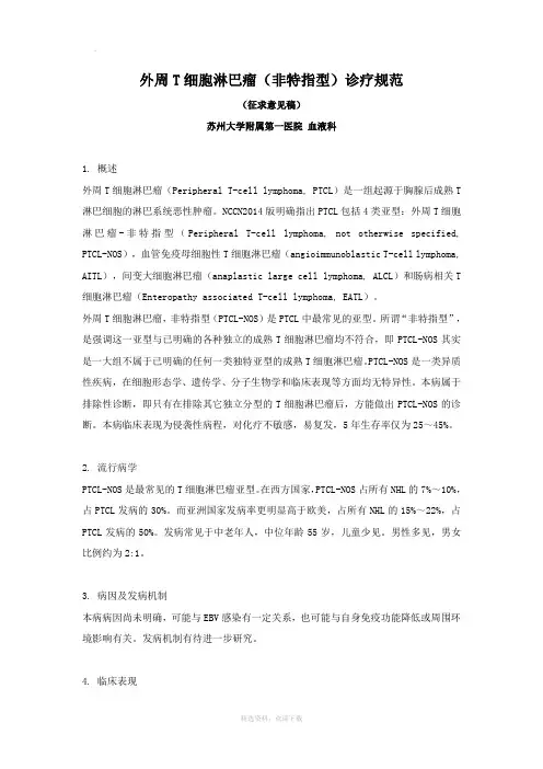 外周T细胞淋巴瘤诊疗规范