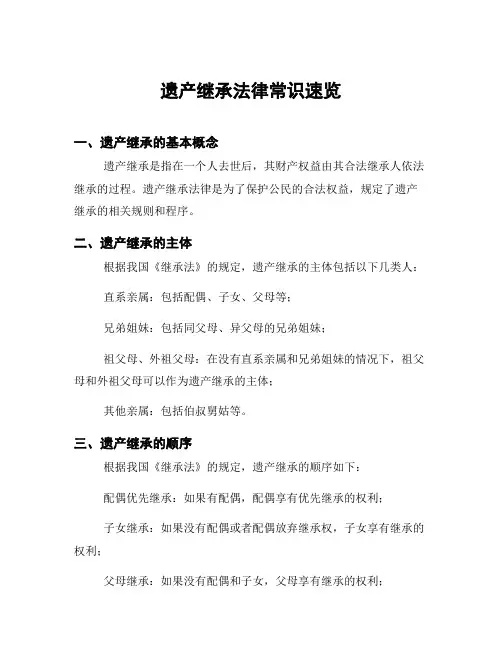 遗产继承法律常识速览