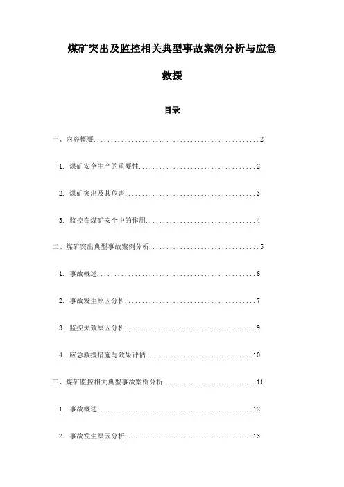 煤矿突出及监控相关典型事故案例分析与应急救援
