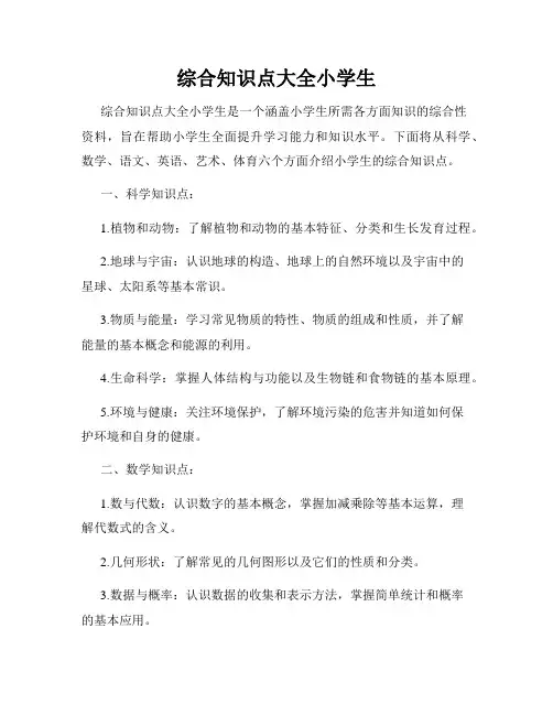 综合知识点大全小学生