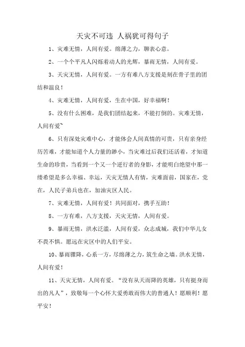 天灾不可违 人祸犹可得句子
