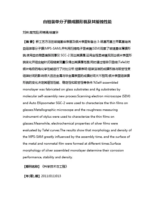 自组装单分子膜成膜形貌及其缓蚀性能