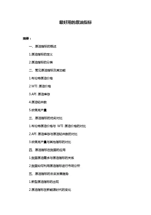 最好用的原油指标