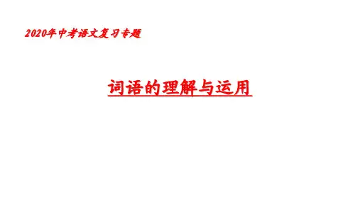 中考语文备考专题词语的理解与运用课件(共47张PPT)