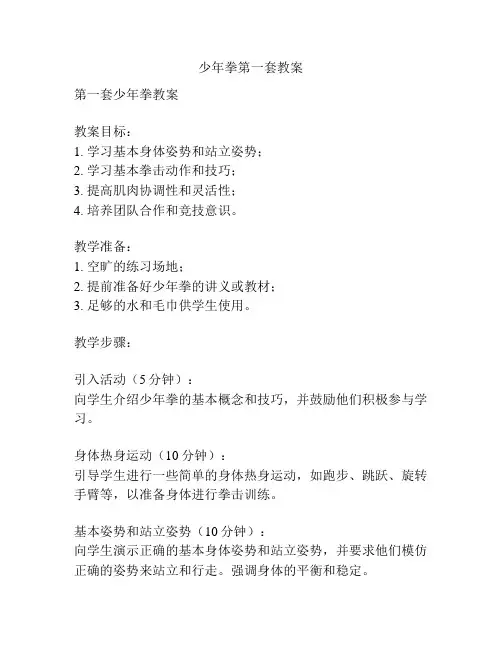 少年拳第一套教案