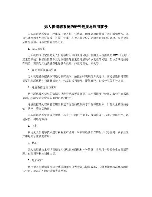 无人机遥感系统的研究进展与应用前景