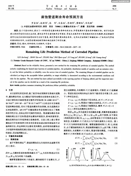 腐蚀管道剩余寿命预测方法