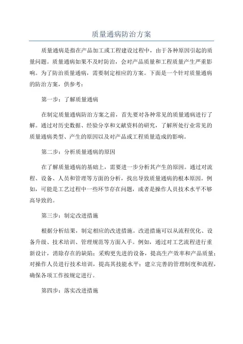 质量通病防治方案