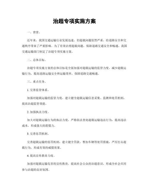 治超专项实施方案