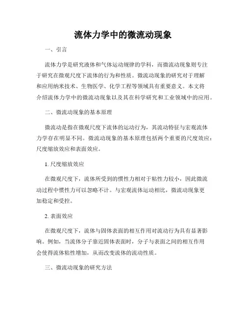 流体力学中的微流动现象