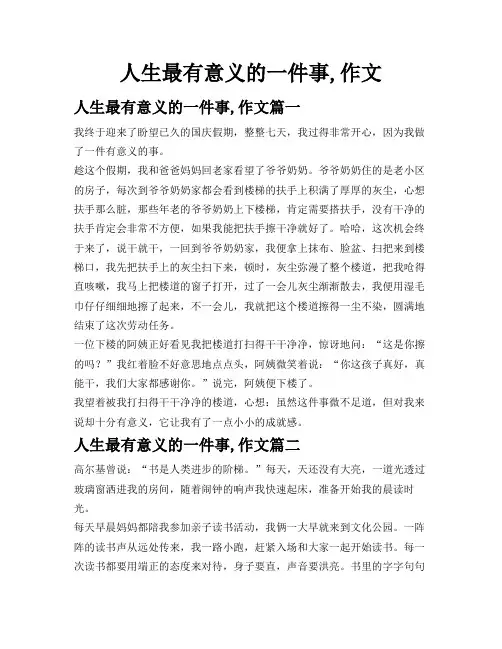 人生最有意义的一件事,作文