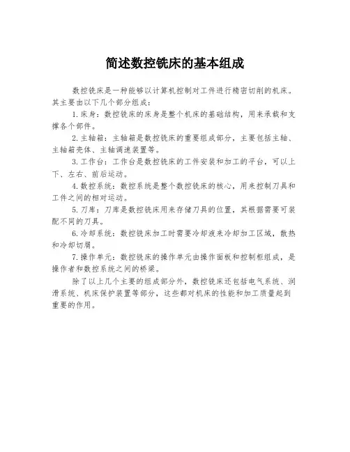 简述数控铣床的基本组成