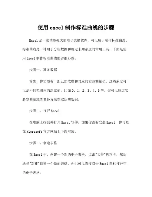 使用excel制作标准曲线的步骤