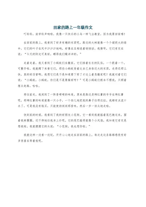 回家的路上一年级作文